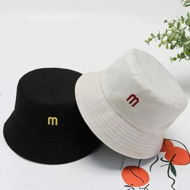 Sommerhüte für Frauen Bob Zweiseitige Unisex Stickerei Bucket Hat Angeln Outdoor Cap Männer Sonnenschutz Hüte Fisherman Chapeau Femme