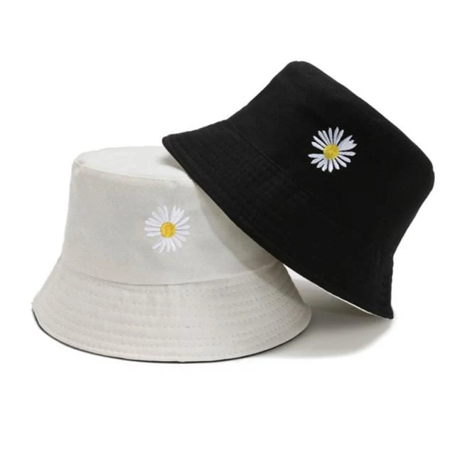 Sommerhüte für Frauen Bob Zweiseitige Unisex Stickerei Bucket Hat Angeln Outdoor Cap Männer Sonnenschutz Hüte Fisherman Chapeau Femme