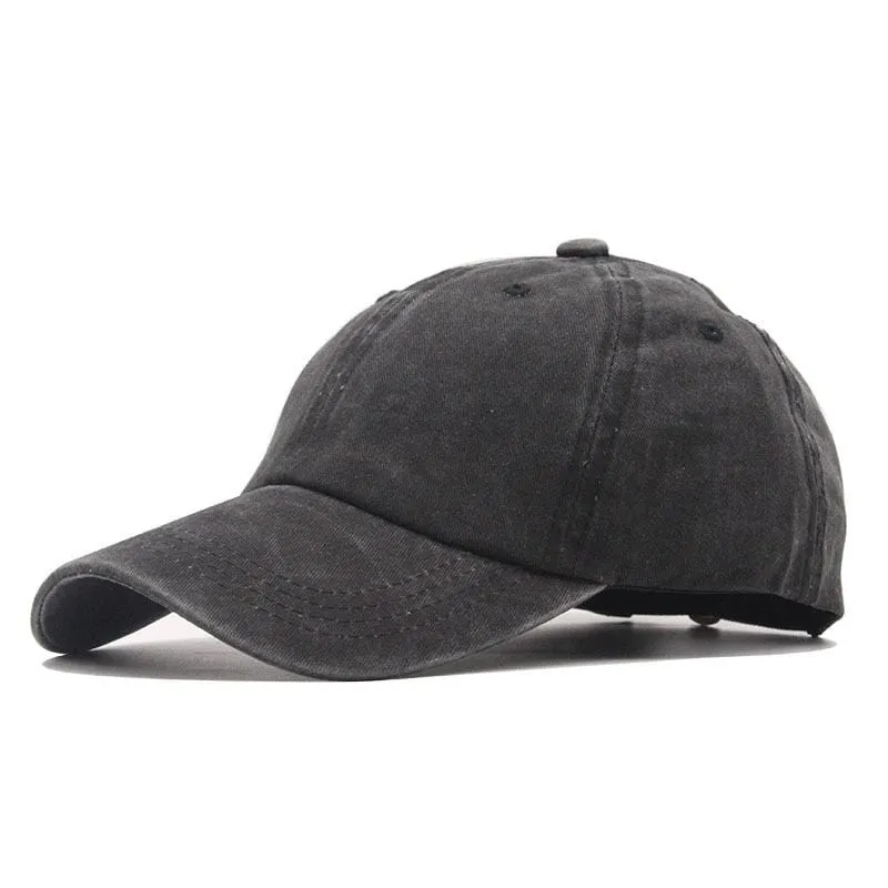Baseballkappe aus gewaschener Baumwolle, verstellbar, einfarbig, Unisex-Paarkappe, modische Freizeit-Papa-Mütze, Snapback-Kappe
