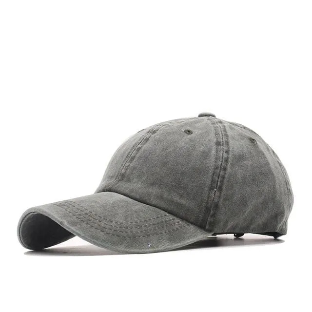 Baseballkappe aus gewaschener Baumwolle, verstellbar, einfarbig, Unisex-Paarkappe, modische Freizeit-Papa-Mütze, Snapback-Kappe