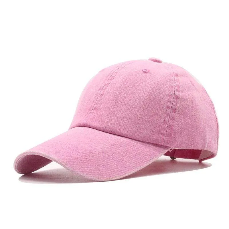 Baseballkappe aus gewaschener Baumwolle, verstellbar, einfarbig, Unisex-Paarkappe, modische Freizeit-Papa-Mütze, Snapback-Kappe