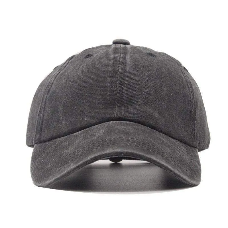 Baseballkappe aus gewaschener Baumwolle, verstellbar, einfarbig, Unisex-Paarkappe, modische Freizeit-Papa-Mütze, Snapback-Kappe