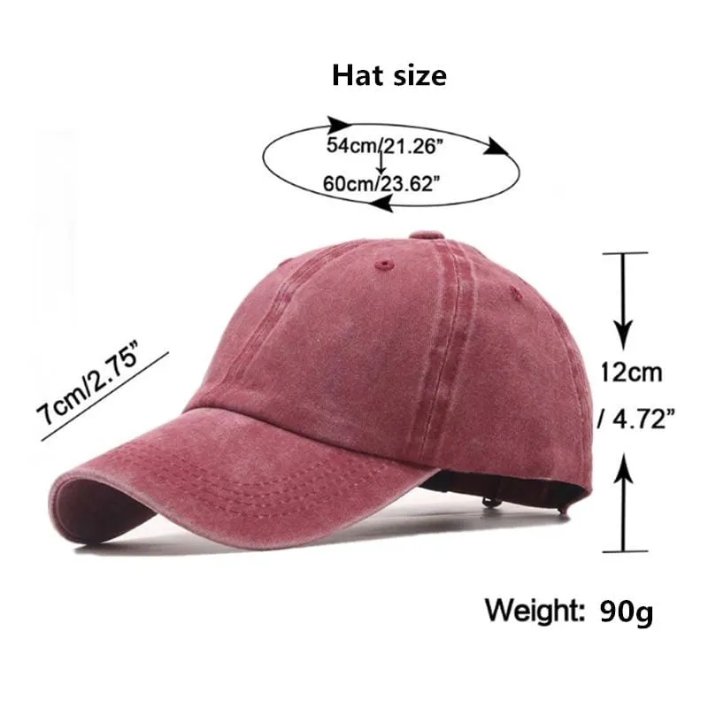 Baseballkappe aus gewaschener Baumwolle, verstellbar, einfarbig, Unisex-Paarkappe, modische Freizeit-Papa-Mütze, Snapback-Kappe