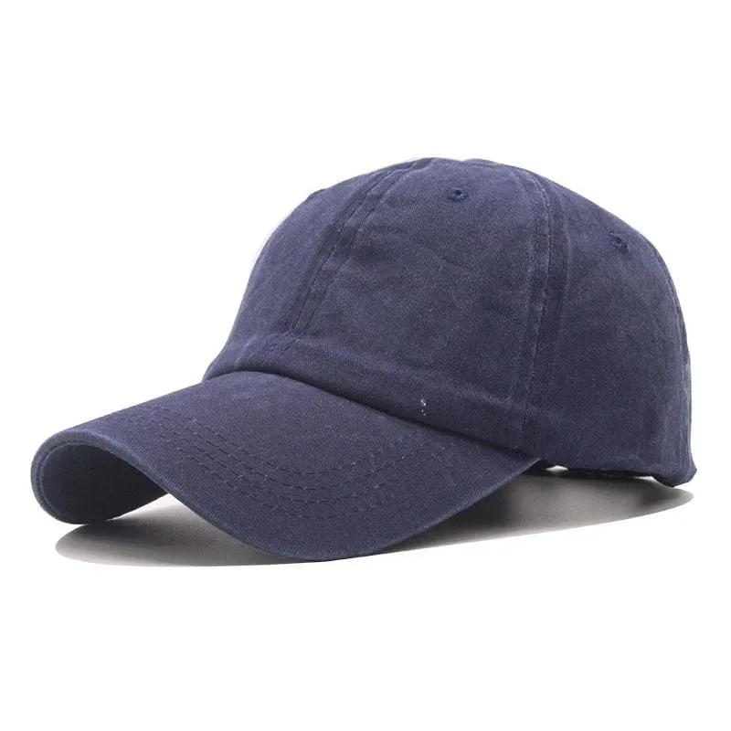 Baseballkappe aus gewaschener Baumwolle, verstellbar, einfarbig, Unisex-Paarkappe, modische Freizeit-Papa-Mütze, Snapback-Kappe