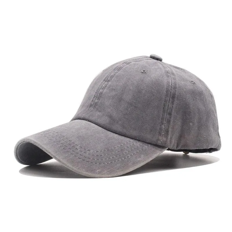Baseballkappe aus gewaschener Baumwolle, verstellbar, einfarbig, Unisex-Paarkappe, modische Freizeit-Papa-Mütze, Snapback-Kappe