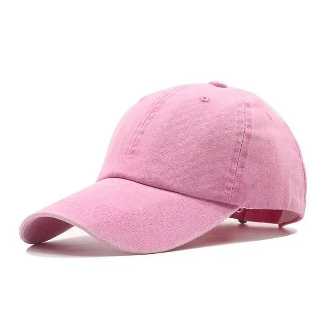 Baseballkappe aus gewaschener Baumwolle, verstellbar, einfarbig, Unisex-Paarkappe, modische Freizeit-Papa-Mütze, Snapback-Kappe