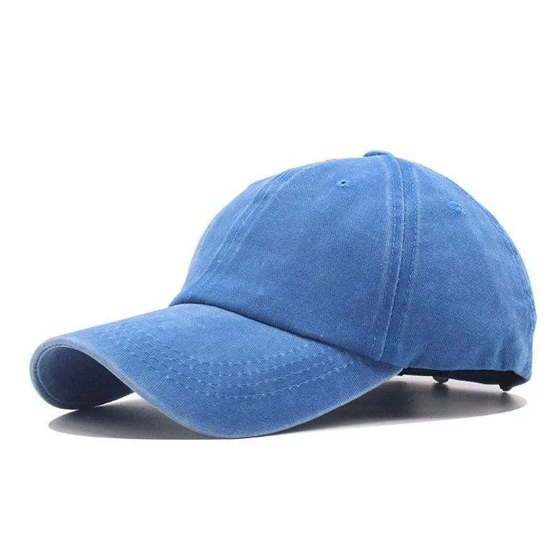 Baseballkappe aus gewaschener Baumwolle, verstellbar, einfarbig, Unisex-Paarkappe, modische Freizeit-Papa-Mütze, Snapback-Kappe
