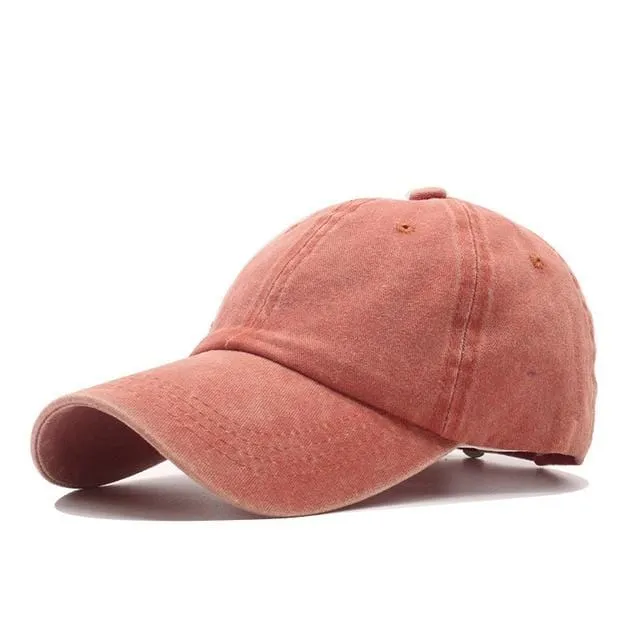 Baseballkappe aus gewaschener Baumwolle, verstellbar, einfarbig, Unisex-Paarkappe, modische Freizeit-Papa-Mütze, Snapback-Kappe