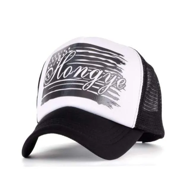 Fünf-Sterne-Muster Baseball-Cap Frauen Outdoor Baseball-Mütze Atmungsaktiv Männer Frauen Sommer Mesh Caps Snapback Gorras