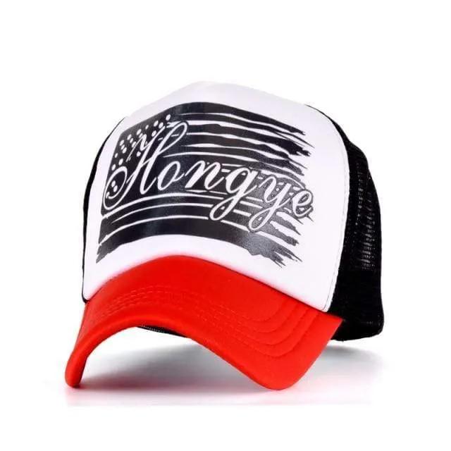 Fünf-Sterne-Muster Baseball-Cap Frauen Outdoor Baseball-Mütze Atmungsaktiv Männer Frauen Sommer Mesh Caps Snapback Gorras