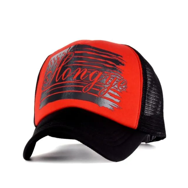 Fünf-Sterne-Muster Baseball-Cap Frauen Outdoor Baseball-Mütze Atmungsaktiv Männer Frauen Sommer Mesh Caps Snapback Gorras