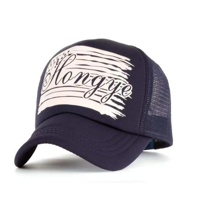 Fünf-Sterne-Muster Baseball-Cap Frauen Outdoor Baseball-Mütze Atmungsaktiv Männer Frauen Sommer Mesh Caps Snapback Gorras