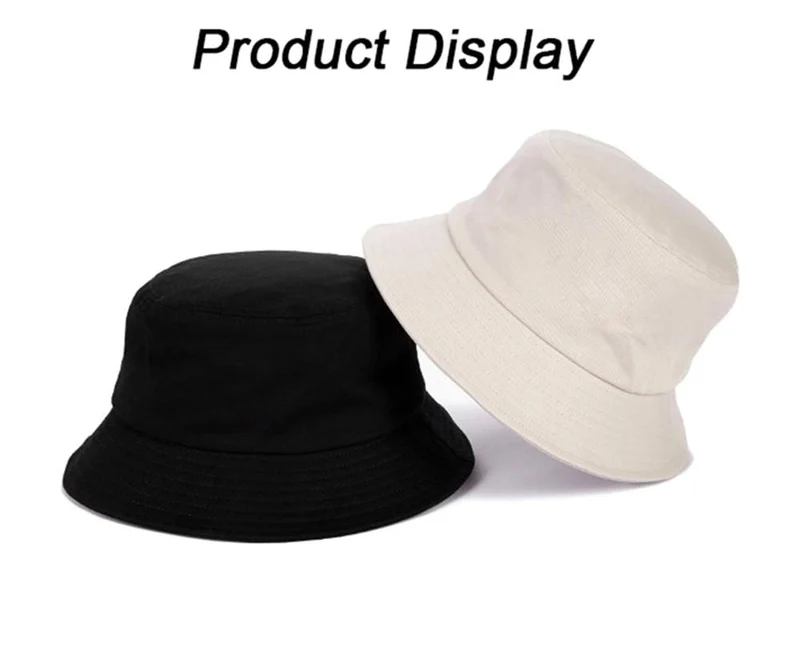 Strand-Bucket-Cap, Unisex-Baumwoll-Bucket-Hüte, Damen und Herren, Sommer-Sonnenschutzhut, einfarbig, Sonnenhaube, Outdoor-Fischerhut
