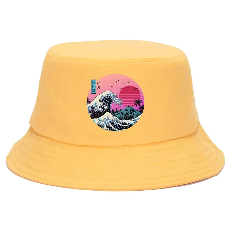 Strand-Bucket-Cap, Unisex-Baumwoll-Bucket-Hüte, Damen und Herren, Sommer-Sonnenschutzhut, einfarbig, Sonnenhaube, Outdoor-Fischerhut
