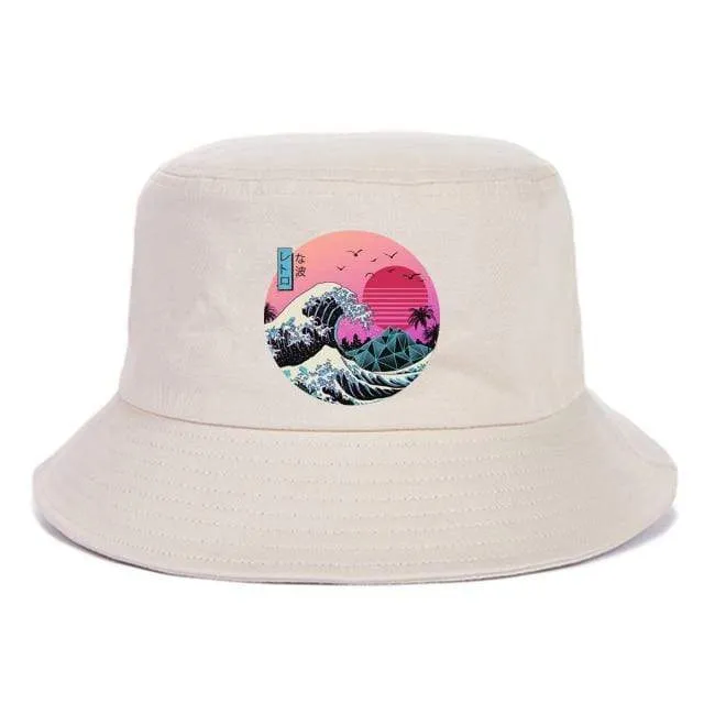 Strand-Bucket-Cap, Unisex-Baumwoll-Bucket-Hüte, Damen und Herren, Sommer-Sonnenschutzhut, einfarbig, Sonnenhaube, Outdoor-Fischerhut