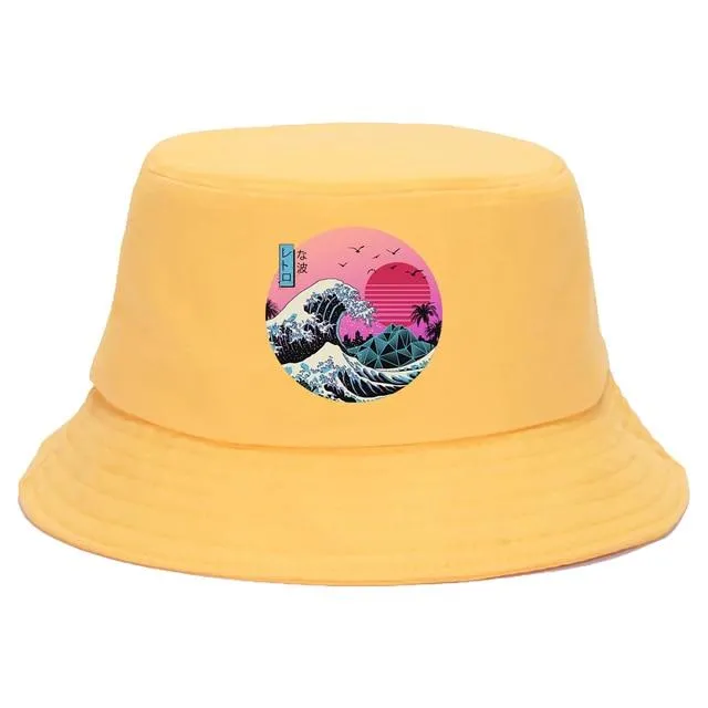 Strand-Bucket-Cap, Unisex-Baumwoll-Bucket-Hüte, Damen und Herren, Sommer-Sonnenschutzhut, einfarbig, Sonnenhaube, Outdoor-Fischerhut