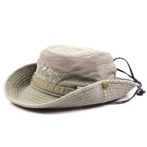 Herren Kappe Sommer Mesh Atmungsaktive Retro 100% Baumwolle Eimer Hut Panama Dschungel Angeln Hüte Neuheit Papas Strand Kappe