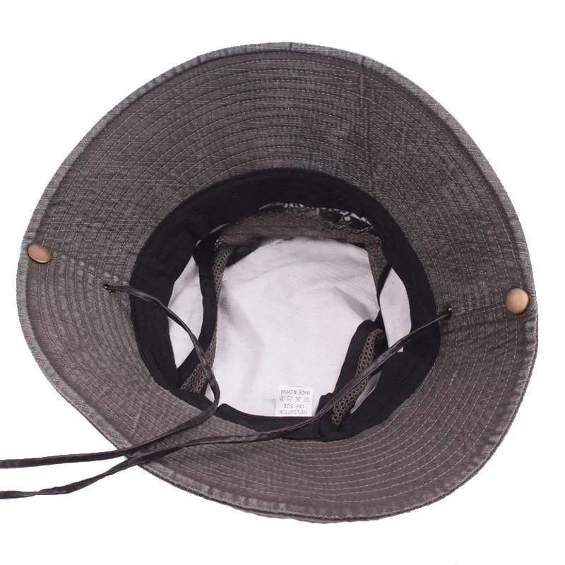 Herren Kappe Sommer Mesh Atmungsaktive Retro 100% Baumwolle Eimer Hut Panama Dschungel Angeln Hüte Neuheit Papas Strand Kappe