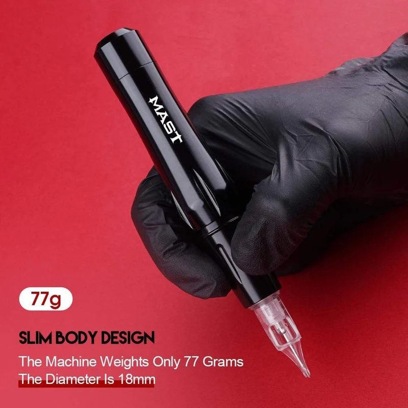 Mast Magnetic Tattoo Machine Pen Permanent Make-up Kit mit OLED Display Netzteil für Kartuschennadeln Tattoo Supplies Set