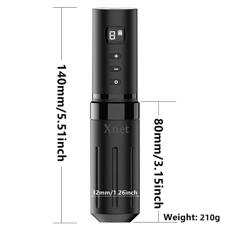 Tragbarer kabelloser Tattoo-Stift, starker kernloser Motor, abnehmbares Design, 1800 mAh Lithium-Akku, schnelle Aufladung