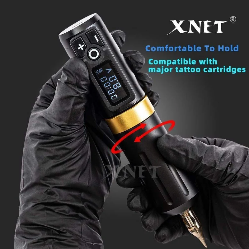 Tragbarer kabelloser Tattoo-Stift, starker kernloser Motor, abnehmbares Design, 1800 mAh Lithium-Akku, schnelle Aufladung