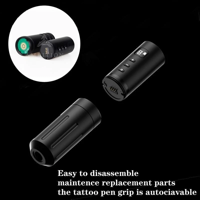 Tragbarer kabelloser Tattoo-Stift, starker kernloser Motor, abnehmbares Design, 1800 mAh Lithium-Akku, schnelle Aufladung