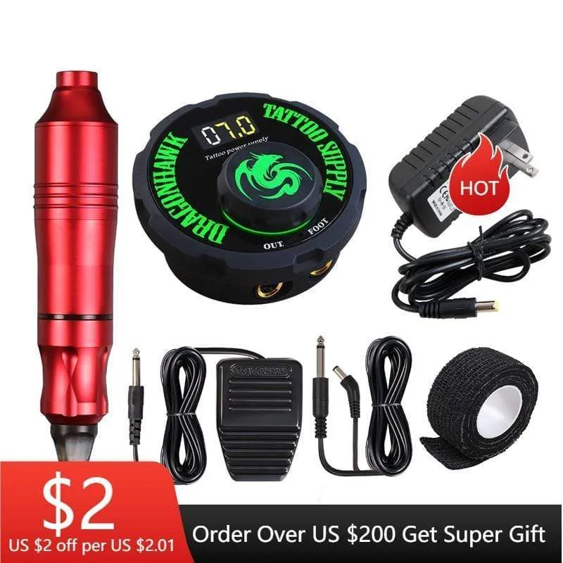 Tattoo Permanent Make-up Set Rotary Pen Maschine Tattoo Kits Mini Power Pedal Tattoo Studio Sortiment