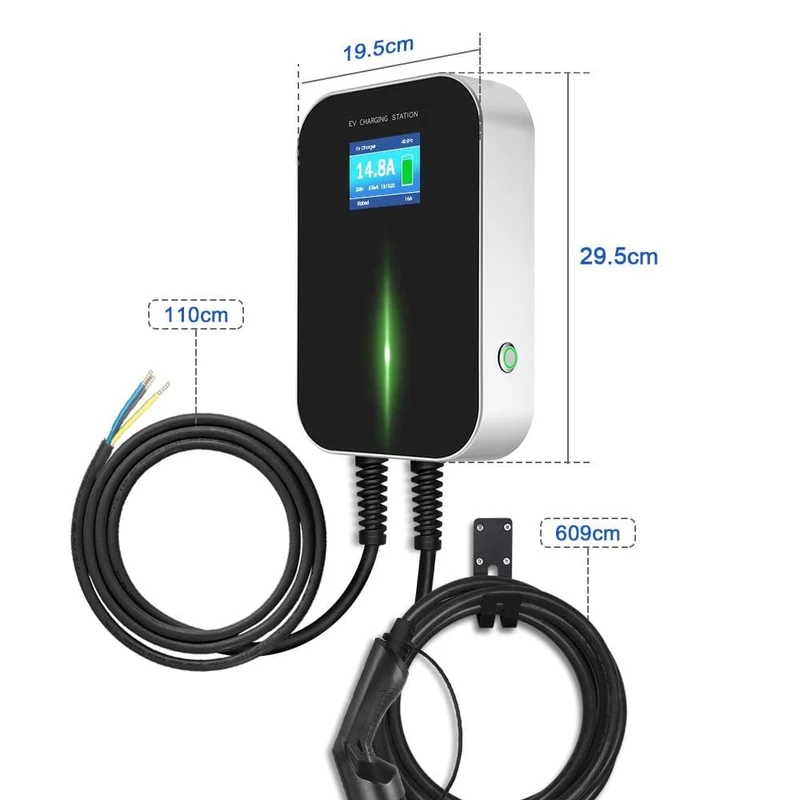 16A 1Phase EVSE Wallbox EV Ladegerät Elektrofahrzeug Ladestation mit Typ 2 Kabel IEC 62196-2 für Audi MINI Cooper Smart