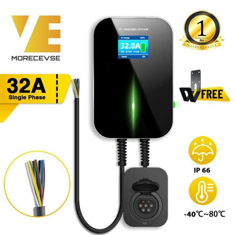 EV-Ladegerät EVSE Wallbox-Ladestation für Elektrofahrzeuge mit Typ-2-Buchse 32A 1Phase IEC 62196-2 für Audi BMW Mercedes-Benz