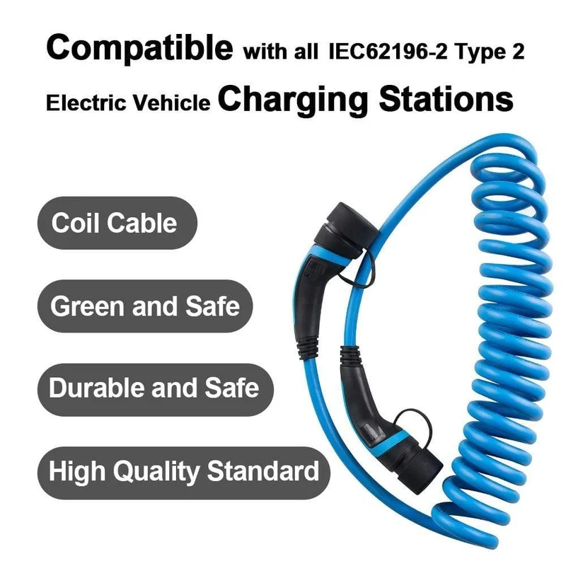 32A 22KW Typ 2 zu Typ 2 EV Ladekabel IEC 62196-2 EV Ladegerät Typ 2 EV Kabel 3 Phase für Elektrische Fahrzeug Ladestation