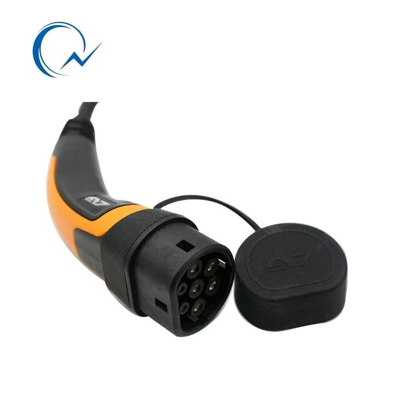 32A EV-Ladekabel 7 kW Typ 2 auf Typ 2 IEC 62196 EV-Ladestecker mit 5 Meter Spiralkabel TÜV/UL Mennekes 2 Stecker