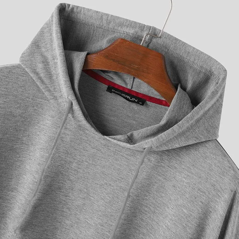 Mode für Männer Mantel Hoodies Einfarbig Lose Mit Kapuze Cape Streetwear Casual Chic Männer Sweatshirts Taschen Poncho 5XL