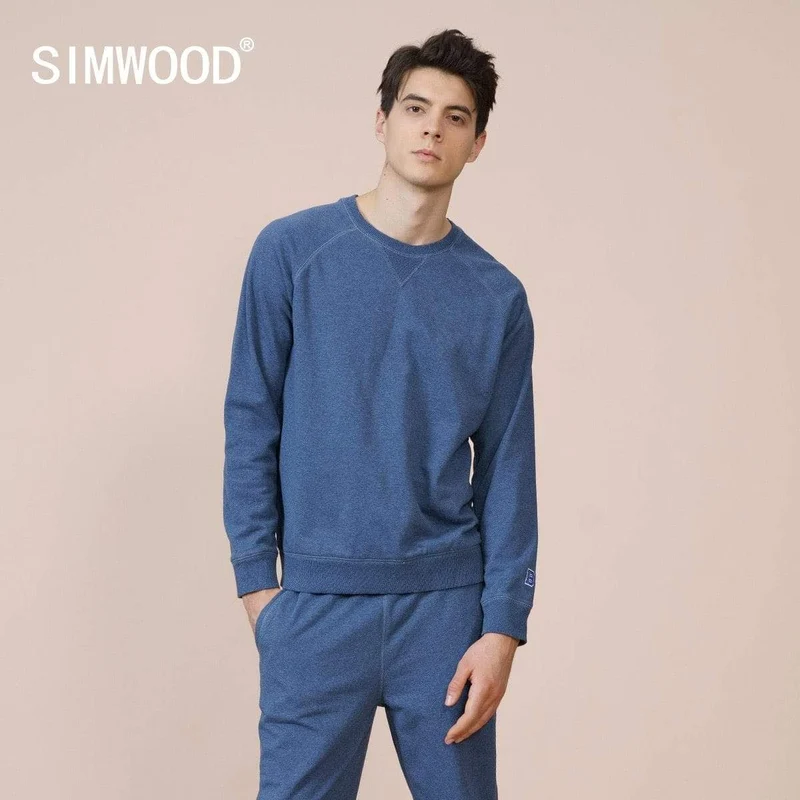 Frühling Neue Spezielle Denim Blau Farbe Sweatshirts Männer Plus Größe Raglan Ärmel Hoodies Hohe Qualität Pullover