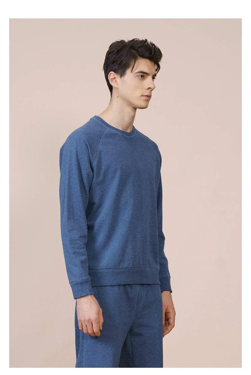 Frühling Neue Spezielle Denim Blau Farbe Sweatshirts Männer Plus Größe Raglan Ärmel Hoodies Hohe Qualität Pullover