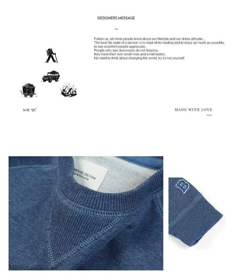 Frühling Neue Spezielle Denim Blau Farbe Sweatshirts Männer Plus Größe Raglan Ärmel Hoodies Hohe Qualität Pullover