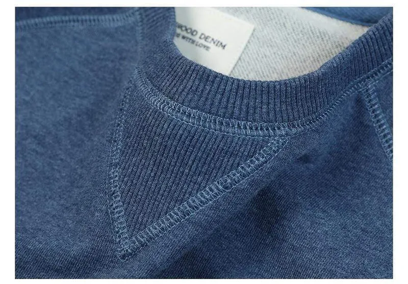 Frühling Neue Spezielle Denim Blau Farbe Sweatshirts Männer Plus Größe Raglan Ärmel Hoodies Hohe Qualität Pullover