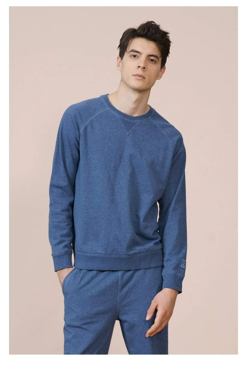 Frühling Neue Spezielle Denim Blau Farbe Sweatshirts Männer Plus Größe Raglan Ärmel Hoodies Hohe Qualität Pullover