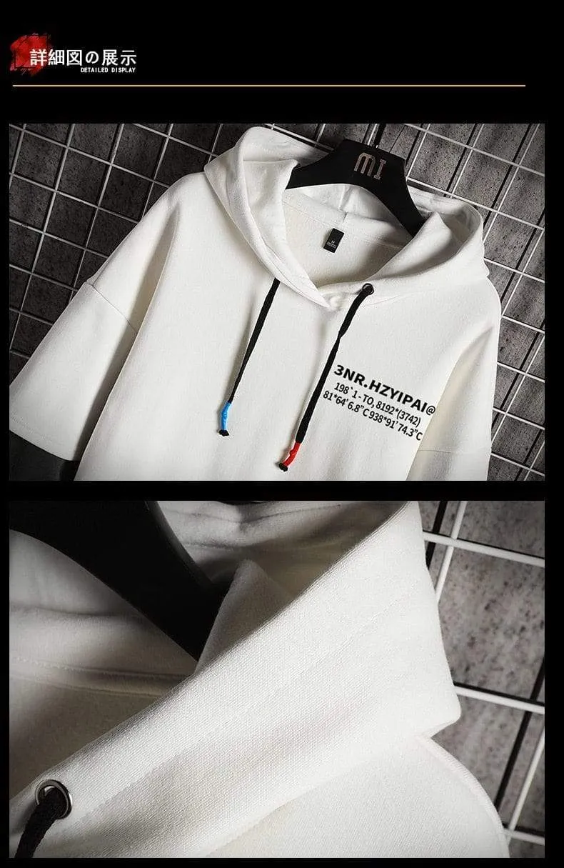 Sweatshirts Hoodie Harajuku Vintage Painted Style Splicing Hip Hop Kreativität Streetwear Männliche Baumwolle Männer Hoodies