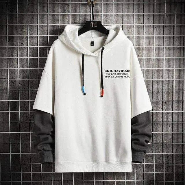 Sweatshirts Hoodie Harajuku Vintage Painted Style Splicing Hip Hop Kreativität Streetwear Männliche Baumwolle Männer Hoodies