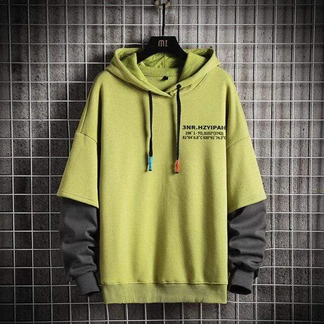 Sweatshirts Hoodie Harajuku Vintage Painted Style Splicing Hip Hop Kreativität Streetwear Männliche Baumwolle Männer Hoodies
