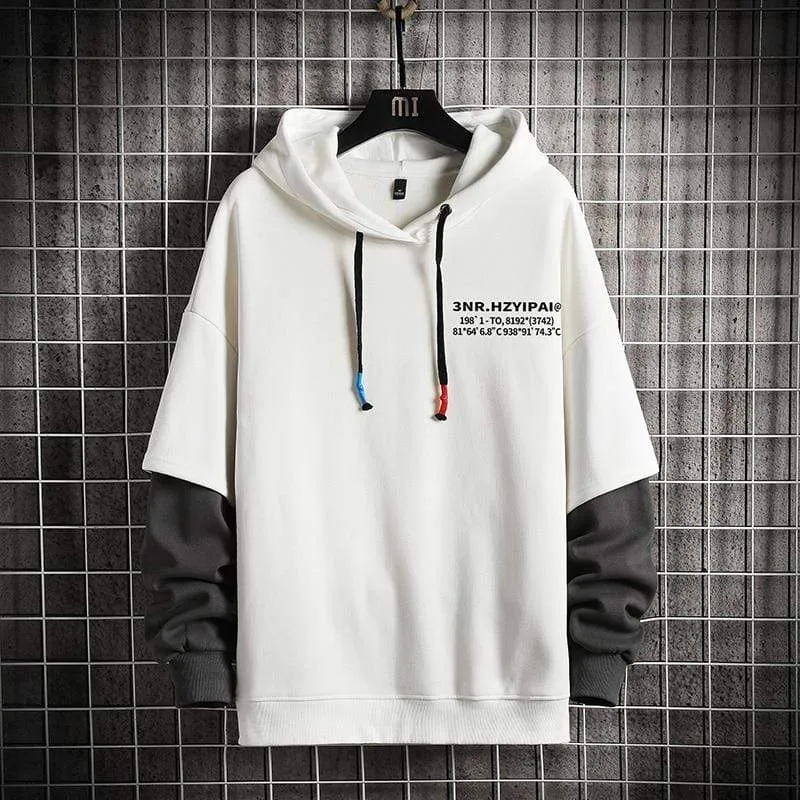 Sweatshirts Hoodie Harajuku Vintage Painted Style Splicing Hip Hop Kreativität Streetwear Männliche Baumwolle Männer Hoodies
