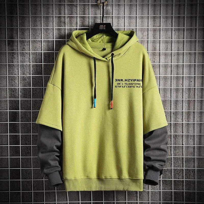 Sweatshirts Hoodie Harajuku Vintage Painted Style Splicing Hip Hop Kreativität Streetwear Männliche Baumwolle Männer Hoodies