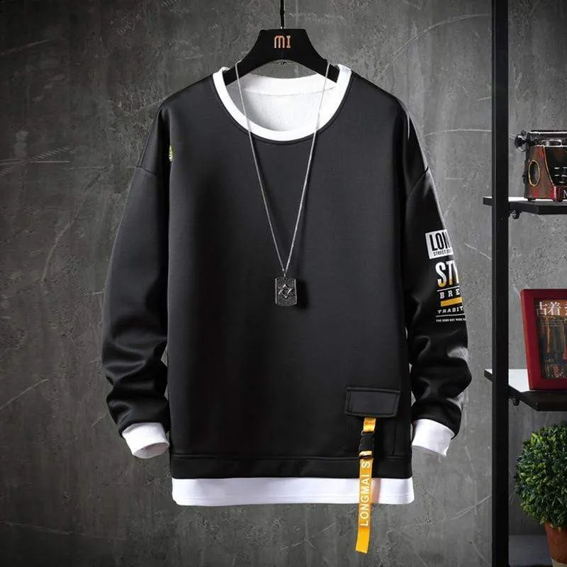 Sweatshirt Harajuku Lässige Hip Hop Streetwear Lose Hoodies Herren Hoody Brief Gedruckt Pullover Sweatshirts Oansatz Top