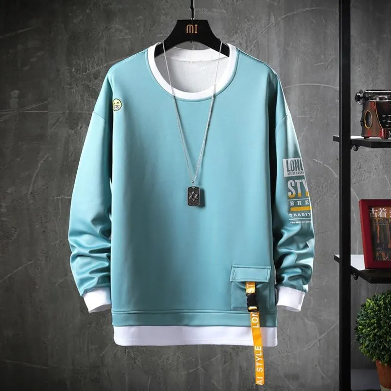 Sweatshirt Harajuku Lässige Hip Hop Streetwear Lose Hoodies Herren Hoody Brief Gedruckt Pullover Sweatshirts Oansatz Top