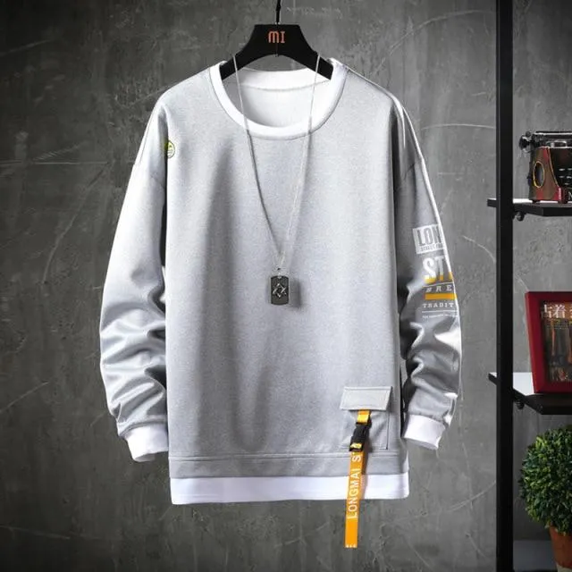 Sweatshirt Harajuku Lässige Hip Hop Streetwear Lose Hoodies Herren Hoody Brief Gedruckt Pullover Sweatshirts Oansatz Top