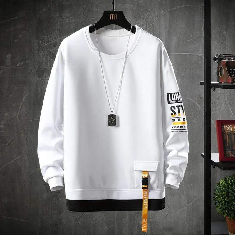 Sweatshirt Harajuku Lässige Hip Hop Streetwear Lose Hoodies Herren Hoody Brief Gedruckt Pullover Sweatshirts Oansatz Top