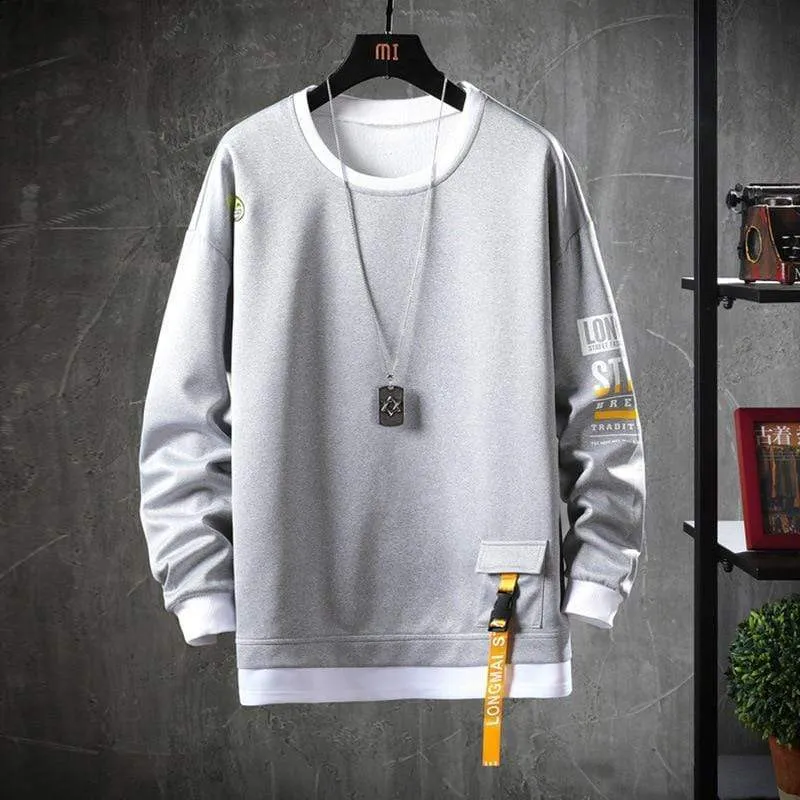 Sweatshirt Harajuku Lässige Hip Hop Streetwear Lose Hoodies Herren Hoody Brief Gedruckt Pullover Sweatshirts Oansatz Top
