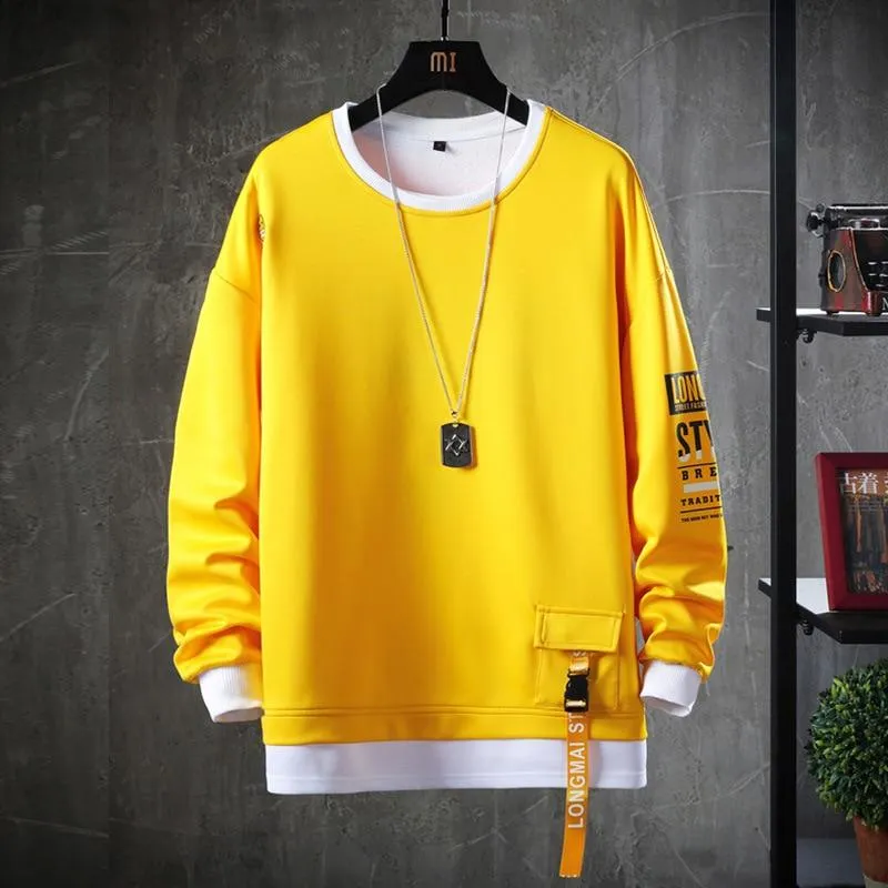 Sweatshirt Harajuku Lässige Hip Hop Streetwear Lose Hoodies Herren Hoody Brief Gedruckt Pullover Sweatshirts Oansatz Top