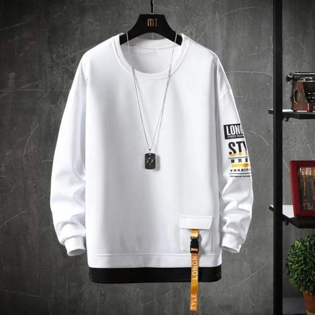Sweatshirt Harajuku Lässige Hip Hop Streetwear Lose Hoodies Herren Hoody Brief Gedruckt Pullover Sweatshirts Oansatz Top