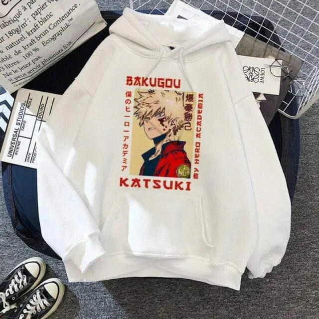 Academia Hoodies Japanischer Anime Bakugou Katsuki Herren Hoodie Boku No Hero Academia Streetwear Casual Harajuku Sweatshirts